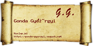 Gonda Györgyi névjegykártya